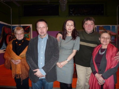 Poeci i organizatorzy: (od lewej) J.E. Barbara Labuda, Tomasz Różycki, Marzanna Kielar, Serge Basso de March (Kulturfabrik), Ewa Sufin-Jacquemart